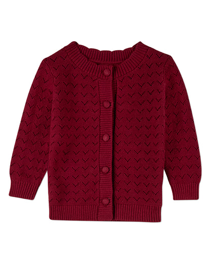 2 Piece Baby and Toddler Girls 100% Cotton Chevron Knit Cardigan Set