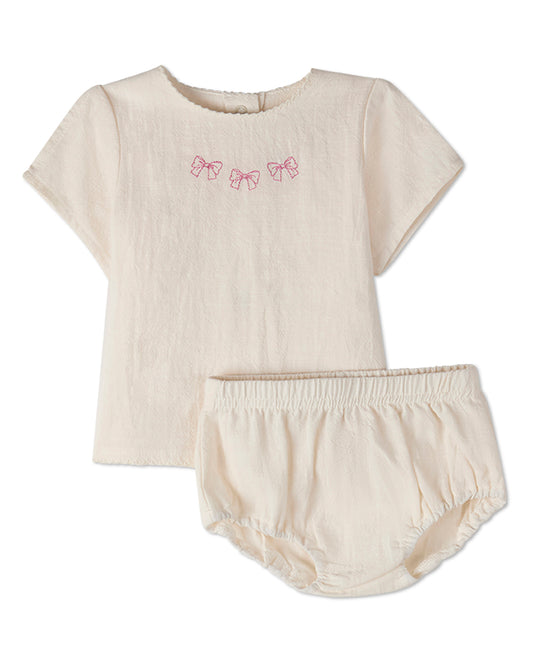 2 Piece Baby Girls "The Most Perfect Bows" 100% Cotton Bloomer Set