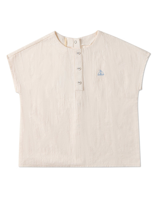 2 Piece Kids "Set The Sail" 100% Cotton Embroidered Shorts Set
