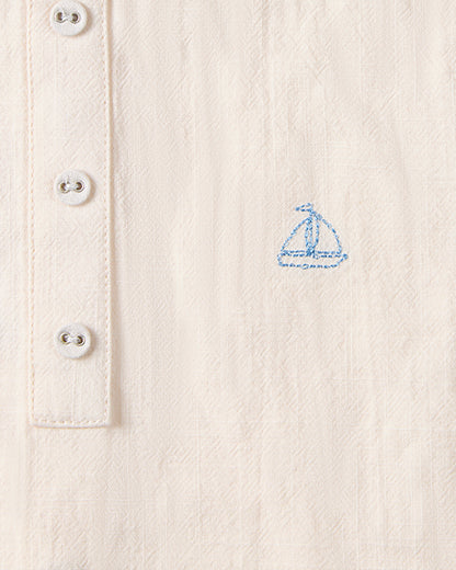 2 Piece Kids "Set The Sail" 100% Cotton Embroidered Shorts Set