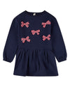 Girls "The Gingham Bow" Cotton-Rich Knee-Length Sweatshirt Dress