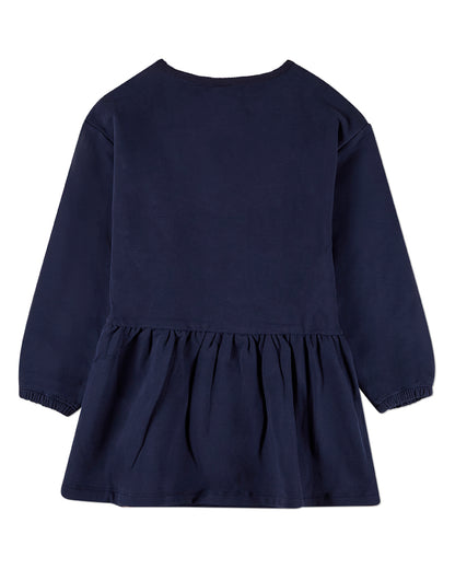 Girls "The Gingham Bow" Cotton-Rich Knee-Length Sweatshirt Dress