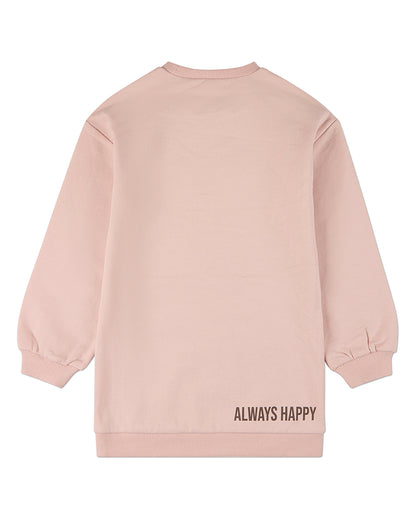 Girls "Smiles All Around" Cotton-Rich Fleece Sweatshirt Dress