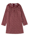 Girls Berry-Print 100% Cotton Pintucked Faux-Button Back-Zip Dress