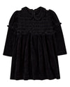 Girls Cotton-Rich Velour Smocked Knee-Length Short Dress
