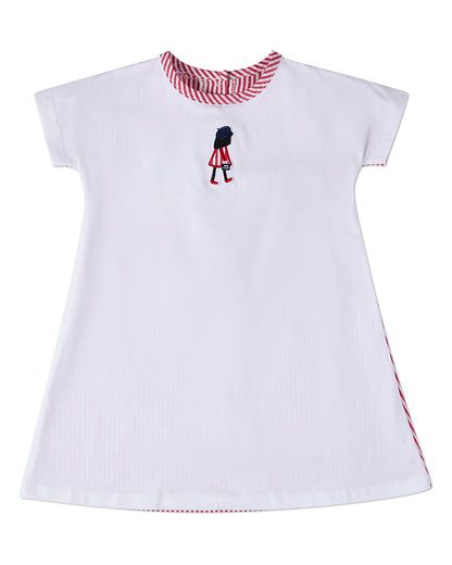 Girls Striped/Solid "The Girl's Favorite Purse" Cotton-Rich A-Line Dress
