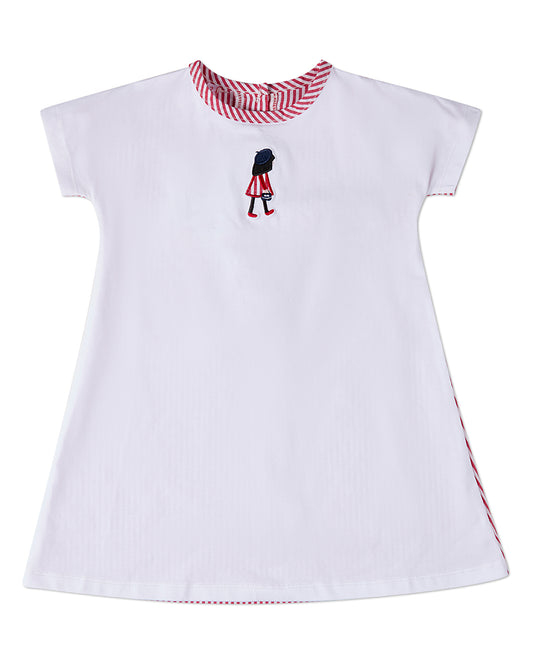 Girls Striped/Solid "The Girl's Favorite Purse" Cotton-Rich A-Line Dress