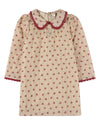 Girls Embroidered-Bow 100% Cotton Pointelle Lace-Trim Mini-Print Dress