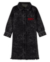 Girls 100% Cotton Denim Shirt-Collared Button-Down Knee-Length Dress