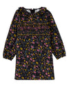 Girls Liberty-Style Print 100% Cotton Long-Sleeve Back-Zip Dress
