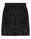 Girls 100% Cotton Denim Button-Front Long Skirt with Scalloped Pockets