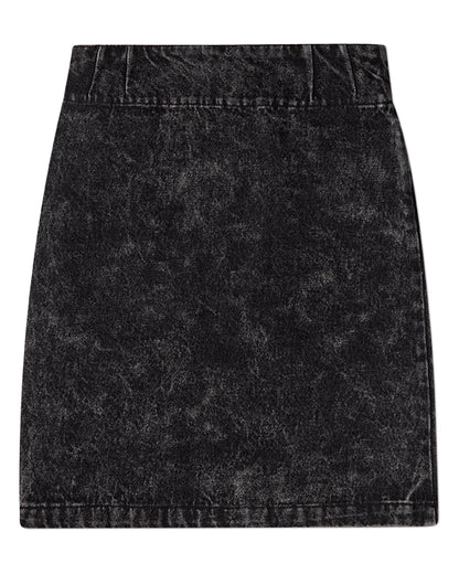 Girls 100% Cotton Denim Long Skirt with Braided-Trim Pockets