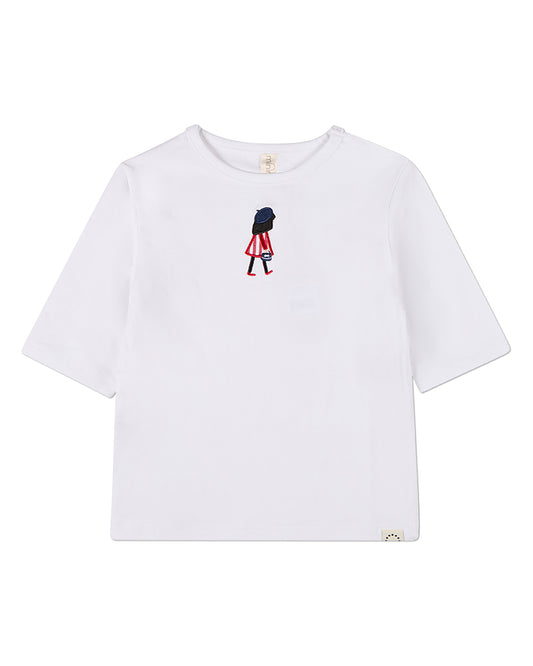 Girls Embroidered "The Girl's Favorite Purse" Cotton-Rich 3/4-Sleeve T-Shirt