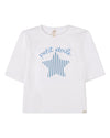 Girls "Petit Etoile" Cotton-Rich Star-Themed 3/4-Sleeve T-Shirt