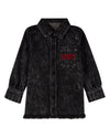Girls 100% Cotton Denim Shirt-Collared Button-Down Top