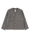 Boys 100% Cotton 2-Pocket Button-Down Cardigan With Raised Crest