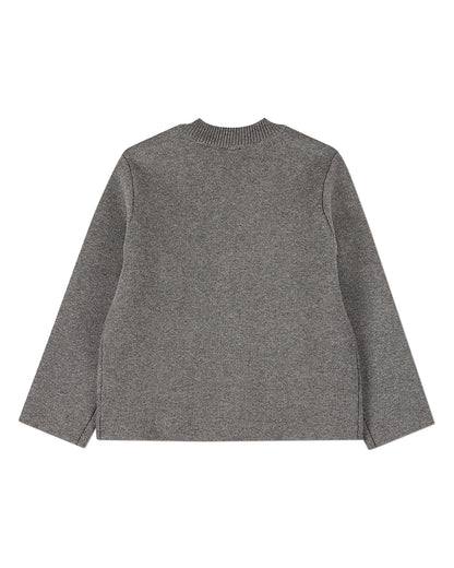Boys 100% Cotton 2-Pocket Button-Down Cardigan With Raised Crest