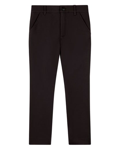 Boys Rayon-Blend 2-Pocket Solid-Color Stretch Knit Dress Pants