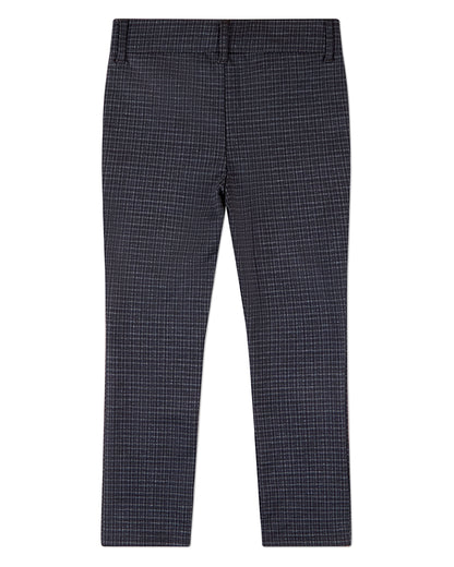 Boys Plaid-Print Rayon-Blend 2-Pocket Stretch Knit Dress Pant