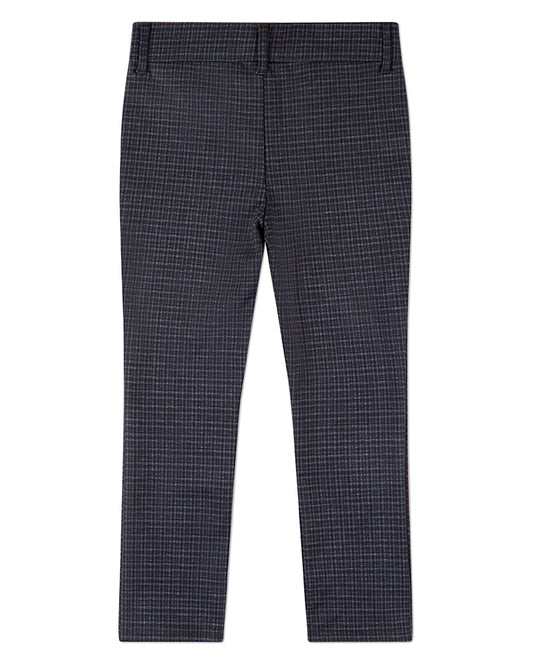 Boys Plaid-Print Rayon-Blend 2-Pocket Stretch Knit Dress Pant