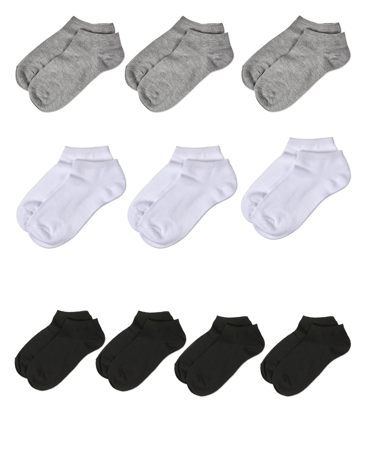 Women's 10 Pair Pack Basic Solid Low Cut Socks : Color: Black