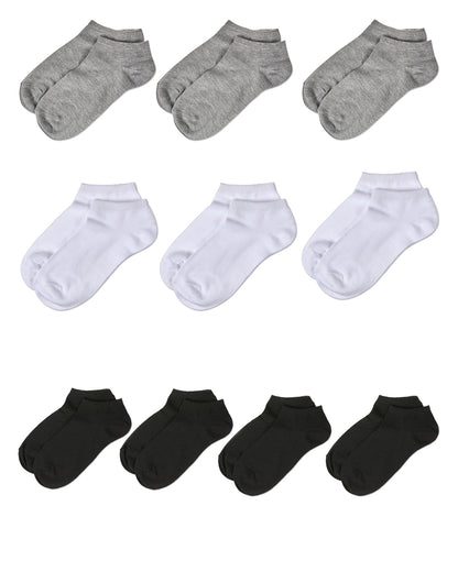Women's 10 Pair Pack Basic Solid Low Cut Socks : Color: Black