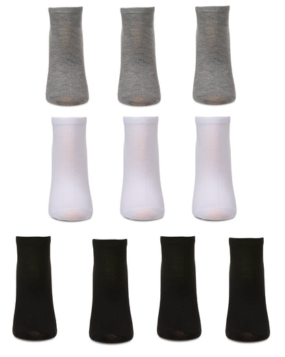 Women's 10 Pair Pack Basic Solid Low Cut Socks : Color: Black
