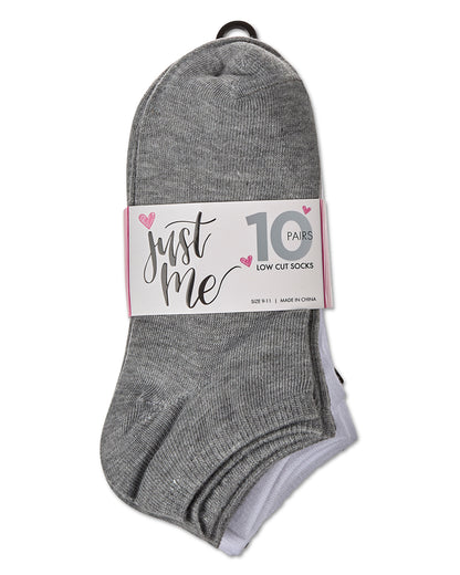 Women's 10 Pair Pack Basic Solid Low Cut Socks : Color: Black