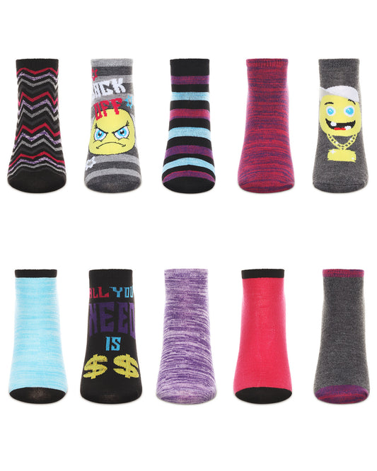 Women's 10 Pair Pack Back Off Low Cut Socks : Color: Assorted