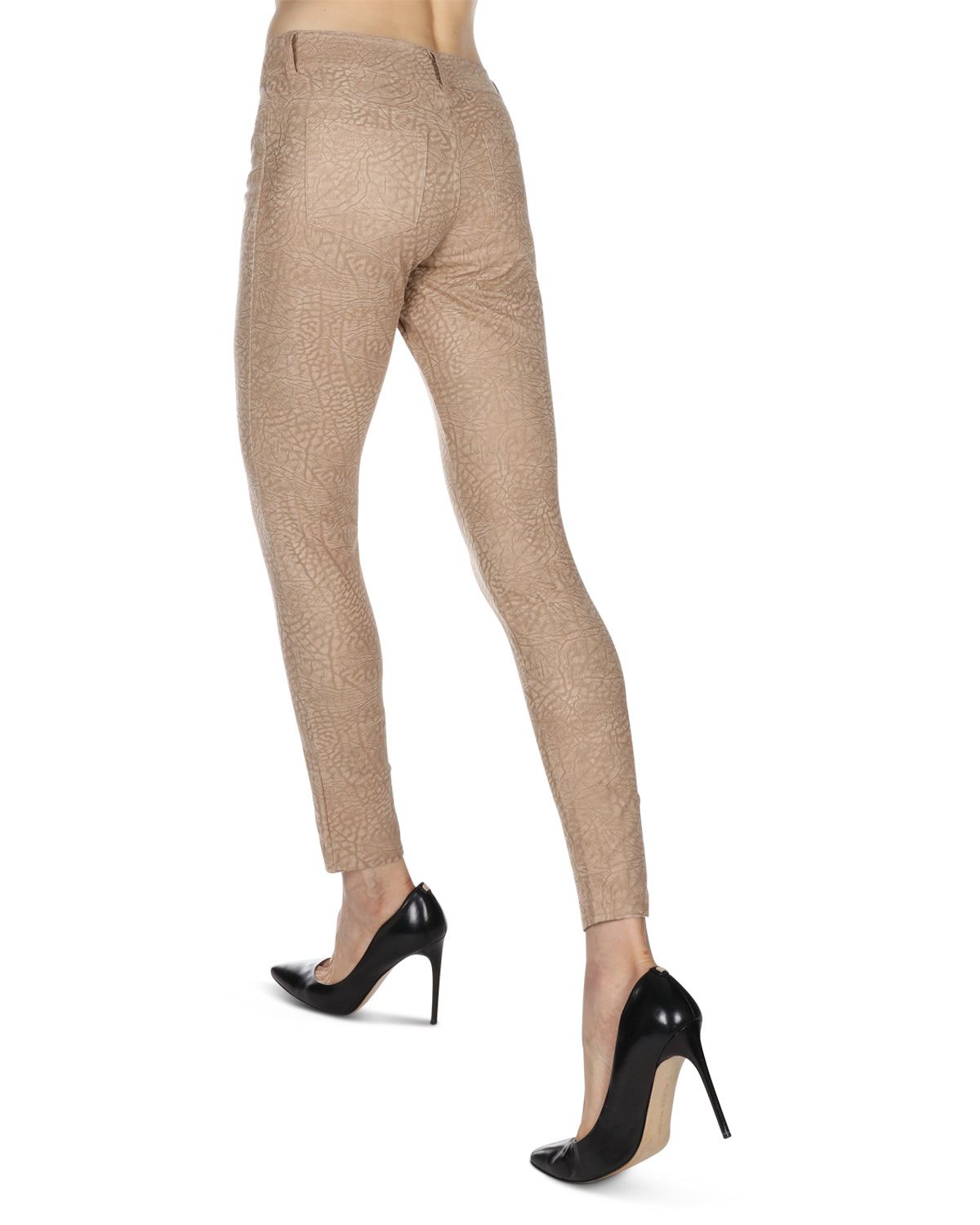 Women's Larmes Crocodile Print Jean Leggings : Color: Camel