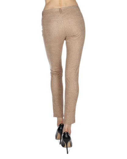 Women's Larmes Crocodile Print Jean Leggings : Color: Camel