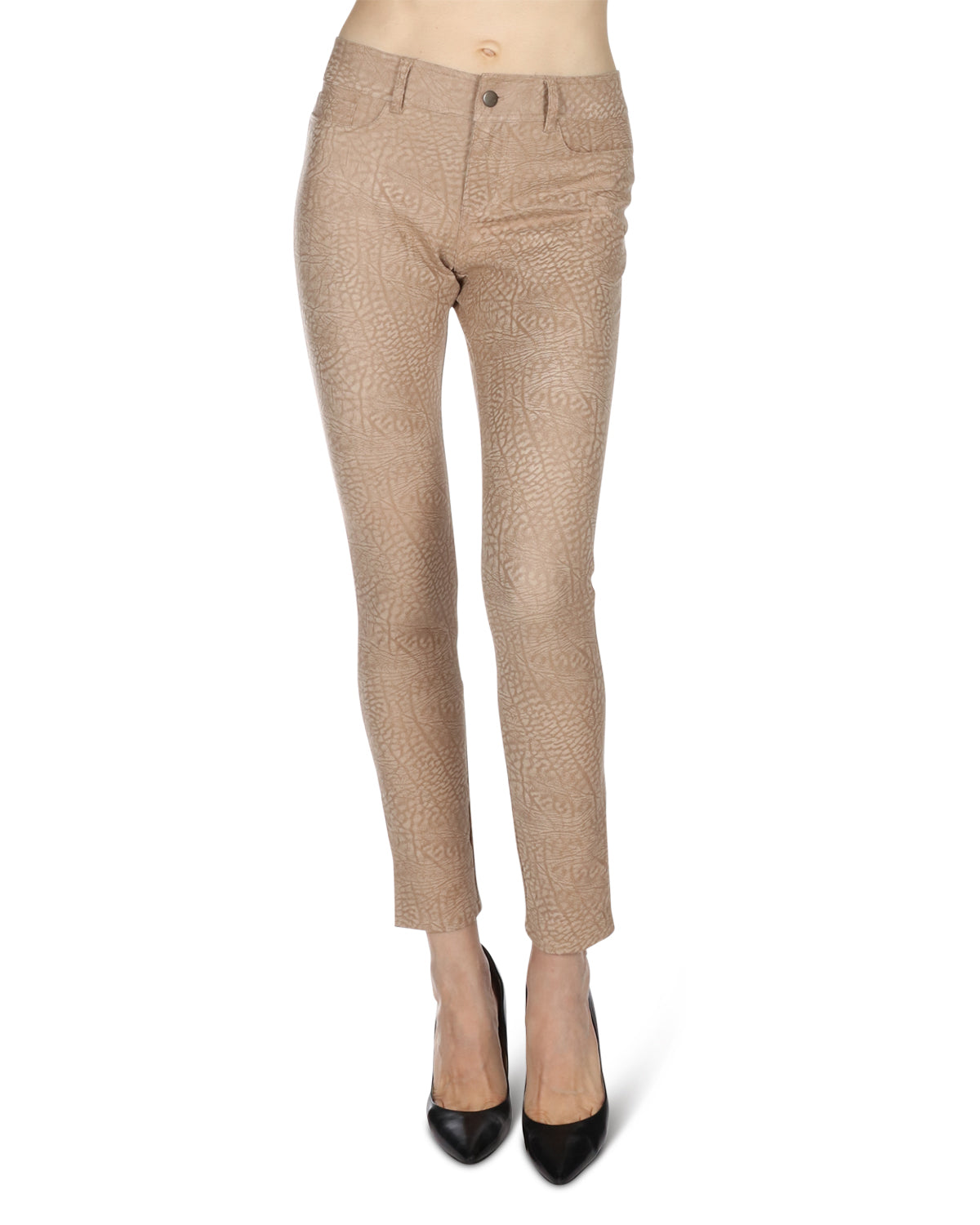 Women's Larmes Crocodile Print Jean Leggings : Color: Camel