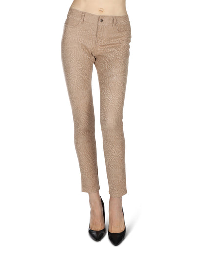 Women's Larmes Crocodile Print Jean Leggings : Color: Camel