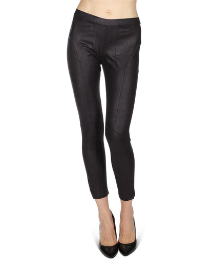 Women's Palleja Cobbled Leather Look Leggings : Color: Black