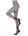 Women's Designernate Cotton Blend Multi-Pattern Sweater Tights : Color: Gray
