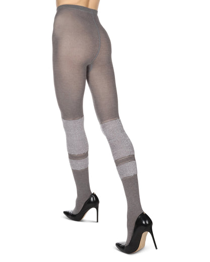 Women's Fuzzy Lush Soft Cotton Blend Sweater Tights : Color: Black