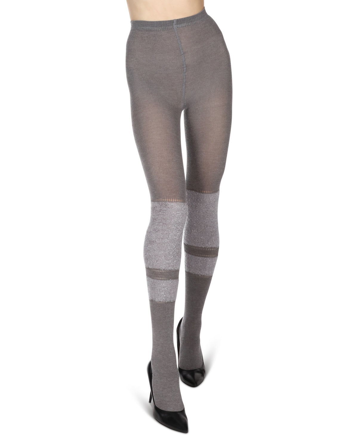 Women's Fuzzy Lush Soft Cotton Blend Sweater Tights : Color: Black