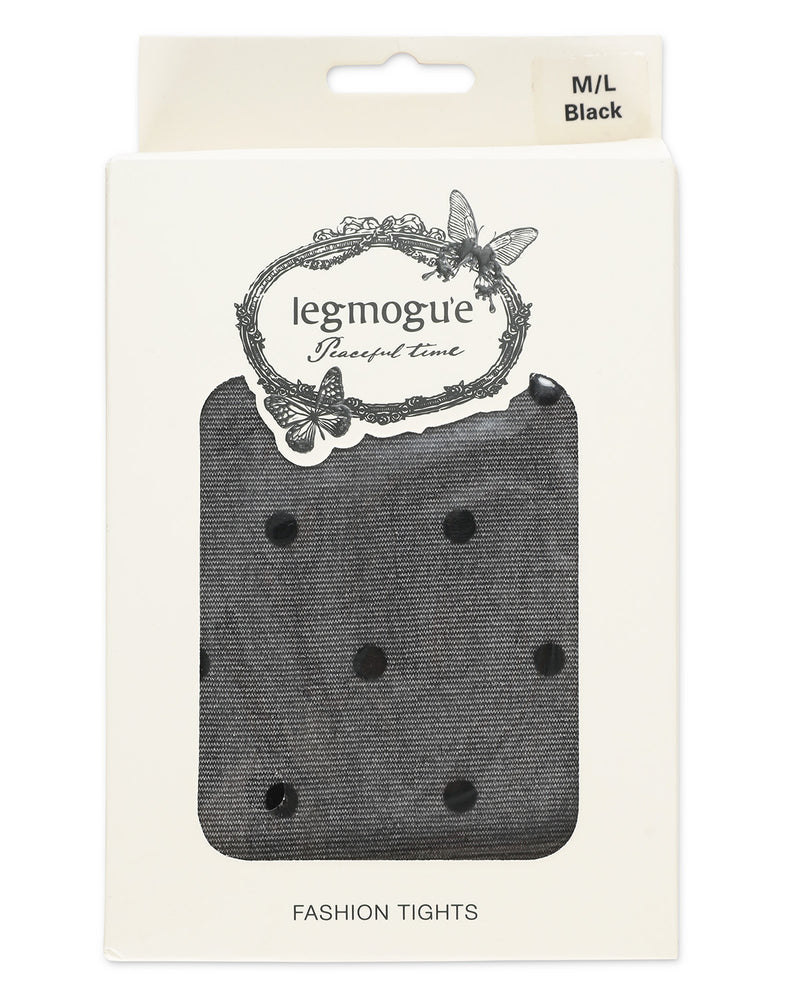 MeMoi Women's Sheer Dot Flocked Nylon Tights Black Small/Medium at   Women's Clothing store