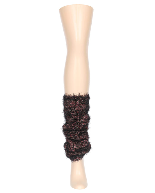 Women's Fuzzy ColorFlow Slouched Knit Legwarmer : Color: Black/Red