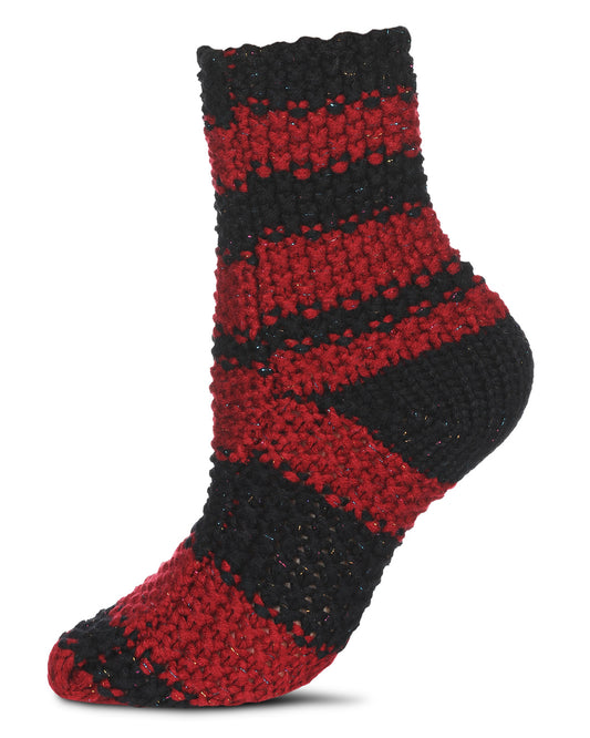 Women's Mega Stripe Chunky Knit Boot Sock : Color: Black
