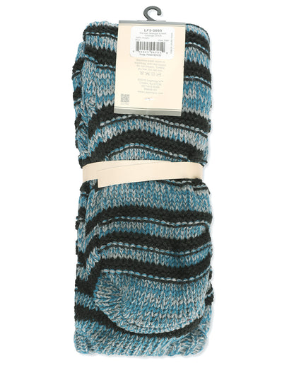 Women's Tri Line Sherpa-Lined Lounge Sock : Color: Blue