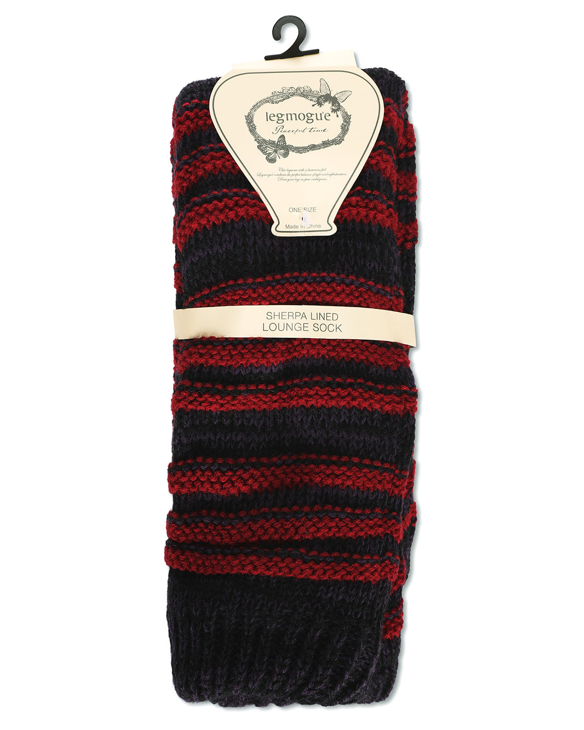 Women's Tri Line Sherpa-Lined Lounge Sock : Color: Blue
