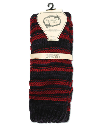 Women's Tri Line Sherpa-Lined Lounge Sock : Color: Blue
