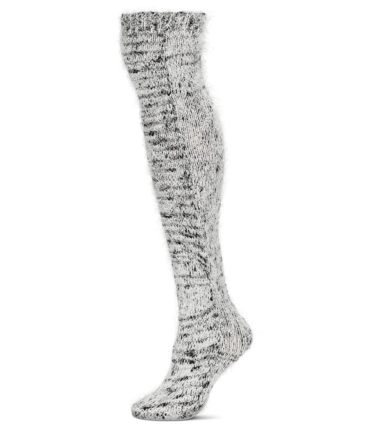 Women's Ebbed Edge Chunky Knit Over The Knee Warm Sock : Color: Black