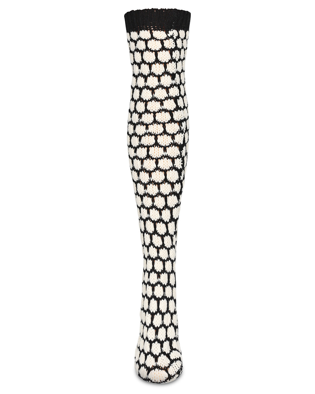 Women's Hexitrast Chunky Knit Over The Knee Warm Sock : Color: Black