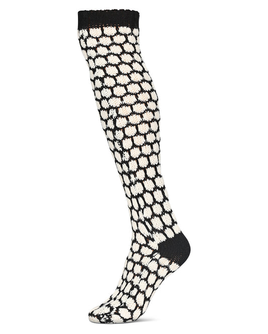 Women's Hexitrast Chunky Knit Over The Knee Warm Sock : Color: Black