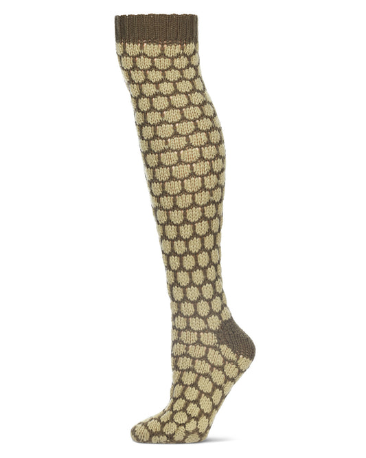 Women's Hexitrast Chunky Knit Over The Knee Warm Sock : Color: Olive