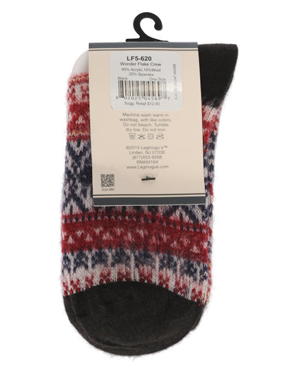 Women's Holiday Wonder Fairisle Soft-fit Crew Socks : Color: Black