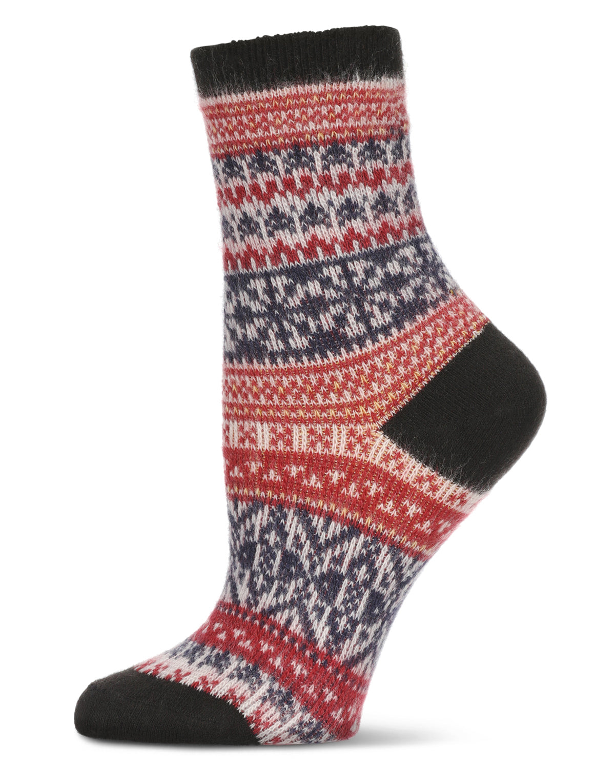 Women's Holiday Wonder Fairisle Soft-fit Crew Socks : Color: Black