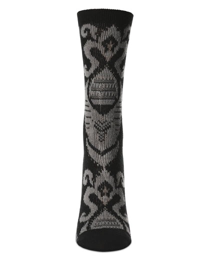 Women's S-Swirl Super Comfi Soft-Fit Crew Sock : Color: Black